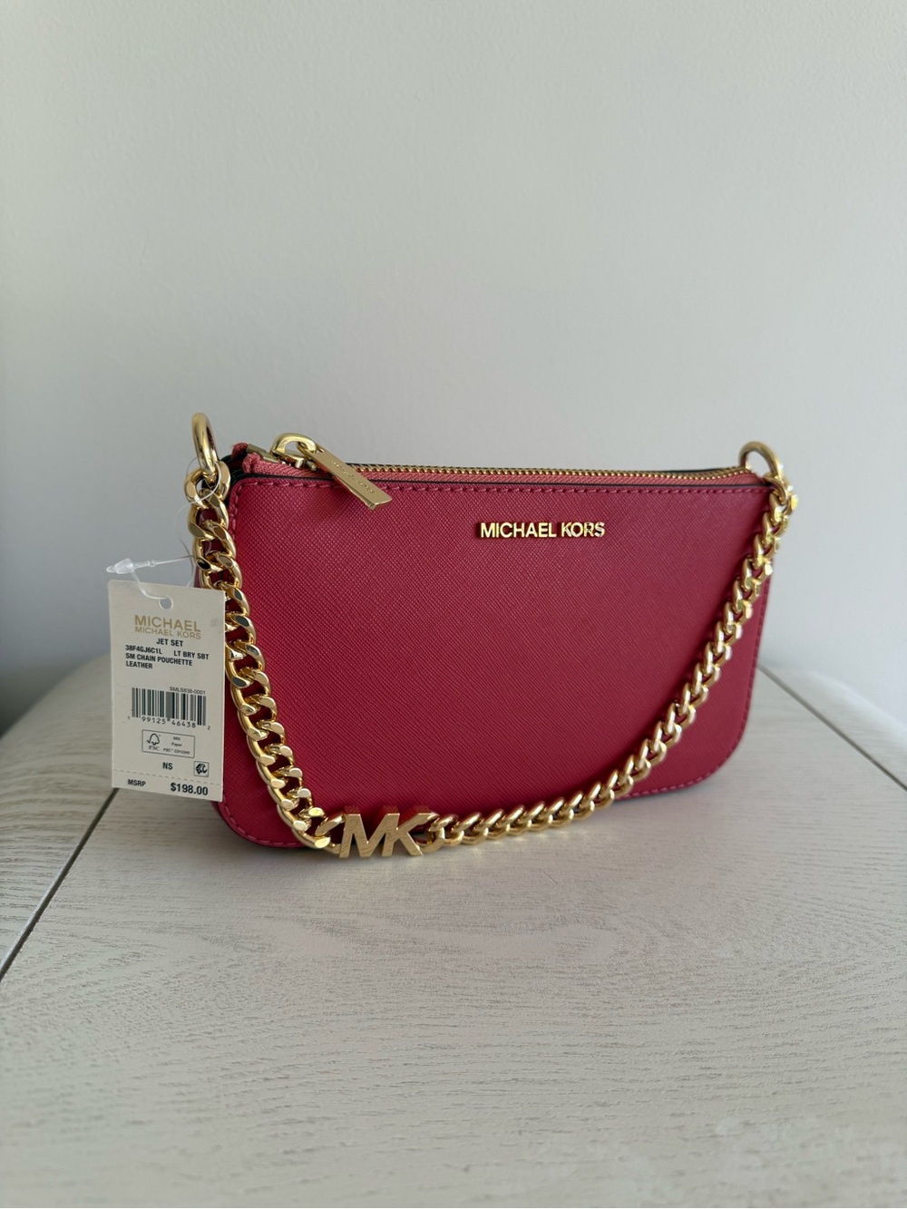 Michael Kors Hot Pink Mini Chain Shoulder Bag